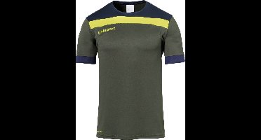 Uhlsport Offense 23 Shirt Korte Mouw Heren - Olijf / Marine / Fluogeel | Maat: S