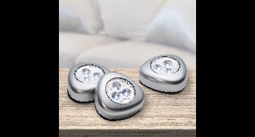 GRUNDIG Garderobekastverlichting - Drukledlampen - 3 Stuks in Blisterverpakking - Gewoon aanraken en je hebt licht! Ideaal in kasten en vitrines. Ze zijn zelfklevend en verlichten ook donkere hoeken, ruimtes boven werkbladen, kelder en trappenhal.