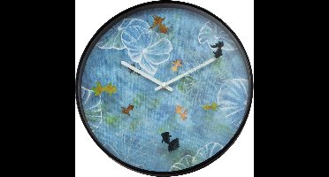 NeXtime Pond – Wandklok – 30 cm – Plastic – Blauw – Stil
