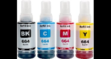 Inkt Geschikt voor Ecotank 664 | Multipack van 4x Inktpatronen