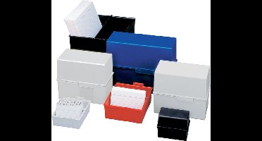 HAN kaartenbak - A6 breed - kunststof rood - voor 400 kaarten - HA-976-17
