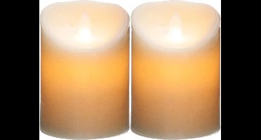 Atmosphera Led stompkaarsen - 2x stuks - Warm licht - Wit