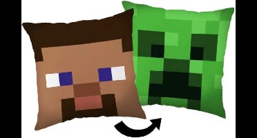 Minecraft Steve Creeper sierkussen 40X40 cm