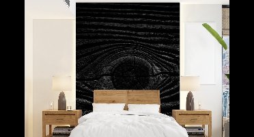Behang - Fotobehang Hout - Zwart - Wit - Design - Structuren - Breedte 160 cm x hoogte 220 cm