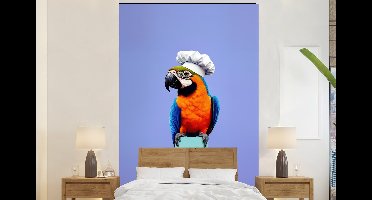 Behang - Fotobehang Papegaai - Koksmuts - Vogel - Leuk - Breedte 145 cm x hoogte 220 cm