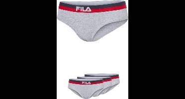 FILA - Woman Gekleurde Waistband Brief | 3-Pack | Dames Slip | Maat S - Grijs