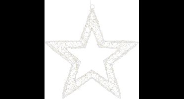 Metalen krans/verlichte decoratie ster met warm wit licht 50 cm - met timer - Kerstverlichting/verlichte figuren