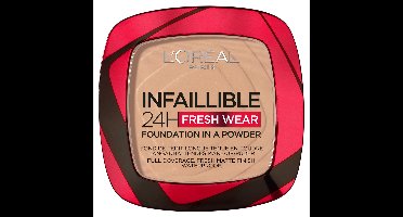 L’Oréal Paris Infaillible 24h Fresh Wear Foundation in a Powder - poeder - foundation en poeder in één - 24 uur lang een natuurlijke, egale en matte finish - geeft niet af - 120 Vanille - 9 gr.