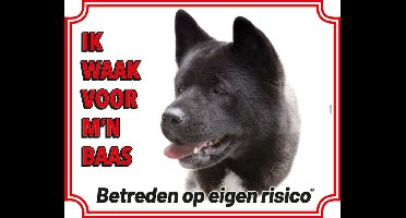 Akita Waakbord - Ik waak voor mijn baas Zwart