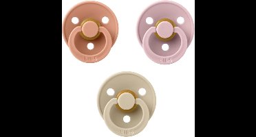 Bibs fopspeen 6-18 maand set 3 stuks Vanilla,Dusky lilac en Peach maat 2