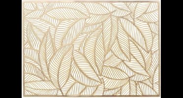 Unique Living Placemat Nissa - 10x - goud bladmotief - 30 x 45 cm