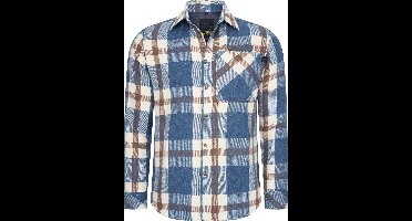 Mario Russo Overshirt - Overhemd Heren - Vest - 100% Katoen - L - Blauw