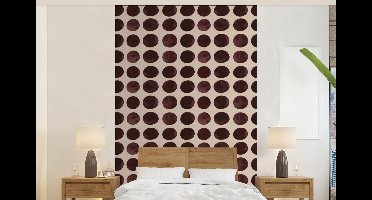 Behang - Fotobehang Stippen - Patroon - Bruin - Breedte 140 cm x hoogte 220 cm
