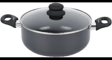 Brabantia Signal Kookpan met deksel – 20 cm – Keramisch – Dubbele keramische anti-aanbaklaag op waterbasis – Warmte-indicator – Hittebestendige soft-touch greep – Geschikt voor alle warmtebronnen incl. inductie – Duurzaam en PFAS-vrij