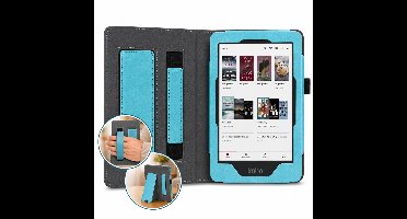 Hoes geschikt voor Kobo Clara HD – Book Case met Handgreep & Kickstand – Auto/Wake – Blauw