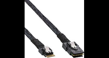 InLine® Slim SAS-kabel, SFF-8654 naar Mini SAS SFF-8087, 12Gb/s, 0,5m