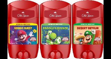 Old Spice x Super Mario Limited Edition Deodorant Sticks - Deo Stick Man Voordeelverpakking - 3 x 50 ml - Cosmic Quest, Brooklyn Bounce, Desert Detour