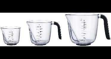 Maatbekers, Set van 3, Schuin, Kunststof, Transparant - KitchenAid