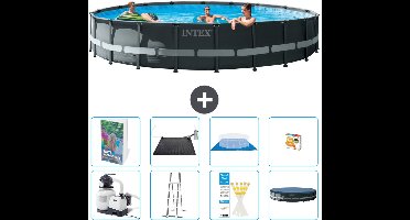 Intex Rond Ultra XTR Frame Zwembad - 610 x 122 cm - Inclusief Pomp - Ladder - Grondzeil - Afdekzeil - Solar Mat - Speelgoed - 9-delig