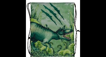 Dinosaurus - T-rex - Gymtasje - Zwemtasje- Groen (40 x 32 cm)