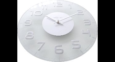 NeXtime - Wandklok - 30 cm - Glas - Transparant - 'Classy Round'