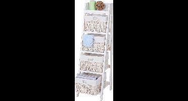 Schuine kast Shabby Chic wit