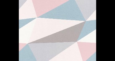GRAFISCH BEHANG - Blauw Grijs Roze - AS Creation Scandinavian 2