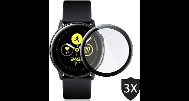 Screenprotector geschikt voor Samsung Galaxy Watch Active 2 (44mm) - Full Screen Cover Volledig Beeld - 3 Stuks