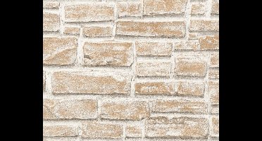 STENEN BEHANG - Beige Creme Wit - AS Creation Adelaide