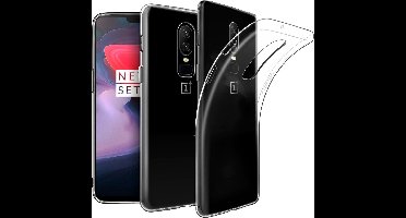DrPhone Oneplus 6 TPU Hoesje - Transparant Ultra Dun Premium Soft-Gel Case - Official DrPhone Product