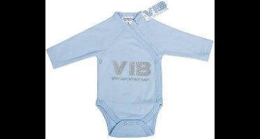 VIB® - Rompertje (overslag) Luxe Katoen - VIB (Blauw) - Babykleertjes - romper - rompertjes - rompertjes met tekst - baby cadeau - baby aankondiging - overslagromper