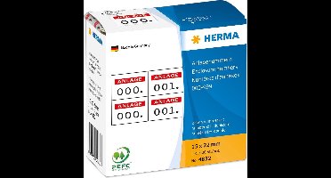 Herma bijlagenummers 15x22mm opdruk rood 4832