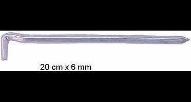 Campking Grondpen Vierkant - 20 cm x 6 mm - 6 stuks