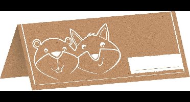 8 Tafelkaartjes Fox & Beaver 5x10 cm