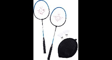 Badmintonset 2 Spelers – Inclusief 2 Rackets van Tempered Steel & 2 Shuttles – PVC Draaghoes – Outdoor & Indoor – Engelhart