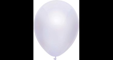 Feest ballonnen - metallic wit - 10x stuks - 30 cm - verjaardag versiering