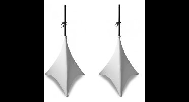 2 Vonyx Speakerstandaards met witte hoezen