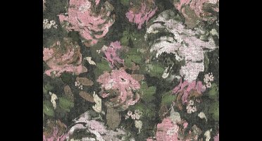 BLOEMEN BEHANG - Grijs Groen Roze - Bloemenmotief - AS Creation Character