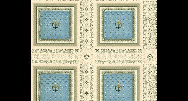 KLASSIEKE FRANSE LELIE BEHANG - Beige Blauw Groen - AS Creation Hermitage 10