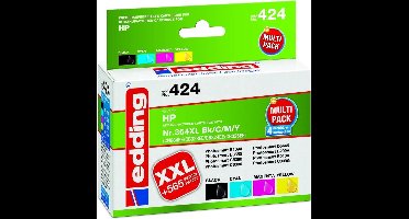 Edding Inktcartridge vervangt HP 364XL, N9J74AE, CN684AE, CB323EE, CB324EE, CB325EE Compatibel Combipack Zwart, Cyaan,