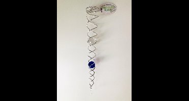Nature's Melody Crystal Vortex Spinner Wind Spinner Kristal staart 50cm met blauwe glazen kogel van 4cm & facet geslepen glazen kogel van 5cm ,De beste kwaliteit ! wind vanger, Twister ,Hoogwaardige RVS spiraal.