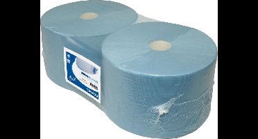 Industrierol 3-laags cellulose verlijmd blauw 24cm x 380M - Pak 2 rol