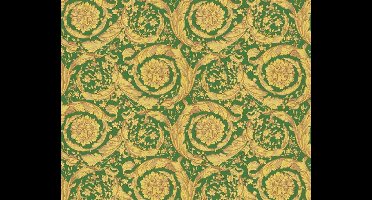 KLASSIEK BAROK ORNAMENTEN BEHANG - Geel Groen Metallic  - AS Creation Versace 4