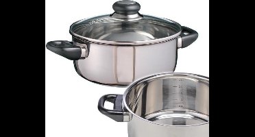 Haushalt 21301 - RVS kookpan - 20cm - met glazen deksel
