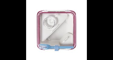 lunchbox vierkant wit - roze