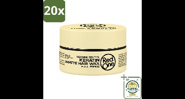 20 x Red One - Haarwax - Keratin Matte - Versterkende Styling - Voor Sterke Hold & Matte Look - 150 ml - Wasstrips - Haarwax - Keratine - Matte Finish - Stylen - Haarversterking