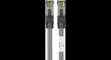 Goobay CAT 8.1 Patchkabel 3 m grijs, S/FTP met OFC-koper AWG 24, voor 25/40GBASE-T Ethernet tot 2 GHz, 1:1 getest met meetrapport