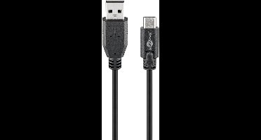 Goobay laad- en datakabel USB-C naar USB-A 3 m zwart met 480 Mbit/s overdracht, met USB-C-stekker, USB-A-stekker en PVC-mantel