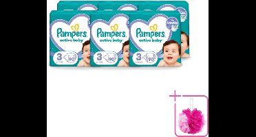 6 x Pampers – Luiers – Active Baby Maat 3 (6-10 kg) – 90 Luiers - Bulkverpakking - Luiers voor baby - Douchemop - Droge luiers