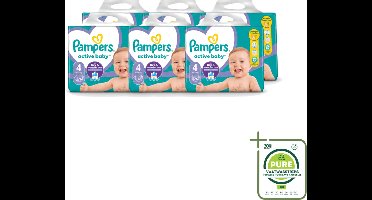 6 x Pampers – Luiers – Active Baby Maat 4 – 76 Luiers - Grootverpakking - Vaatwasstrips - Baby Droog Luis - Baby Droog Luis 4 - Droge Luier - Luier Voor Baby - Droge Luier 12 Uur